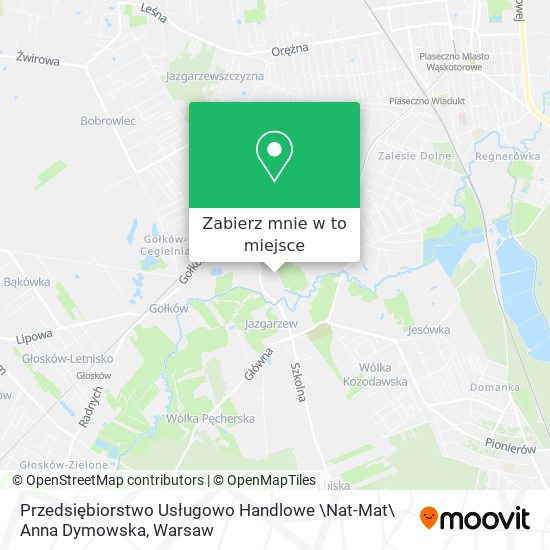 Mapa Przedsiębiorstwo Usługowo Handlowe \Nat-Mat\ Anna Dymowska