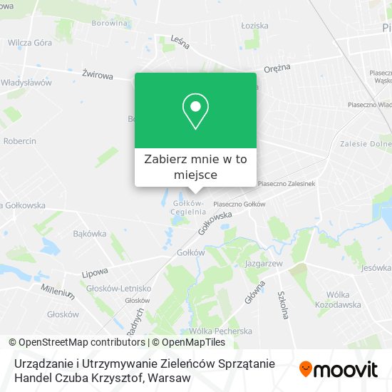 Mapa Urządzanie i Utrzymywanie Zieleńców Sprzątanie Handel Czuba Krzysztof