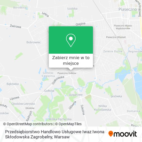 Mapa Przedsiębiorstwo Handlowo Usługowe Iwaz Iwona Skłodowska Zagrobelny