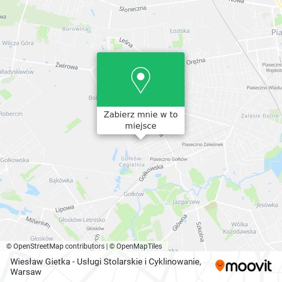 Mapa Wiesław Gietka - Usługi Stolarskie i Cyklinowanie