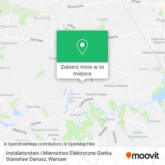 Mapa Instalatorstwo i Miernictwo Elektryczne Gietka Stanisław Dariusz