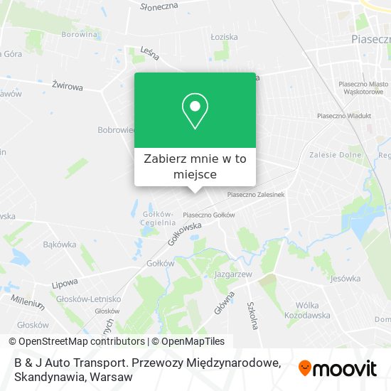 Mapa B & J Auto Transport. Przewozy Międzynarodowe, Skandynawia