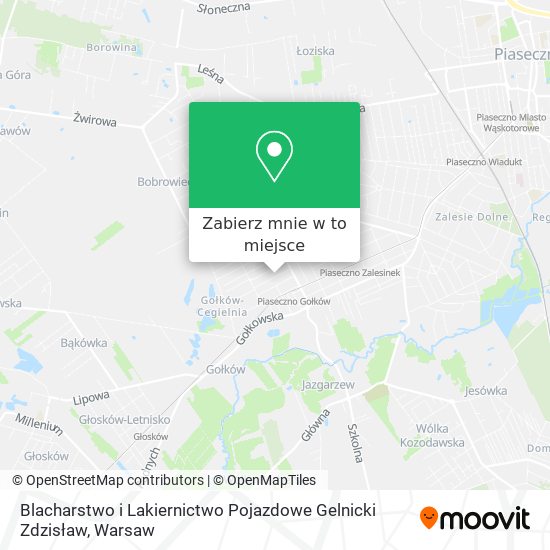 Mapa Blacharstwo i Lakiernictwo Pojazdowe Gelnicki Zdzisław