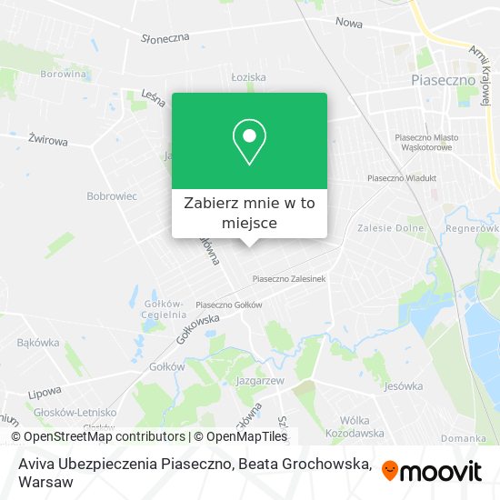 Mapa Aviva Ubezpieczenia Piaseczno, Beata Grochowska