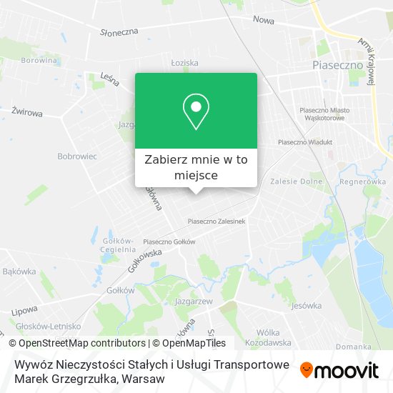 Mapa Wywóz Nieczystości Stałych i Usługi Transportowe Marek Grzegrzułka