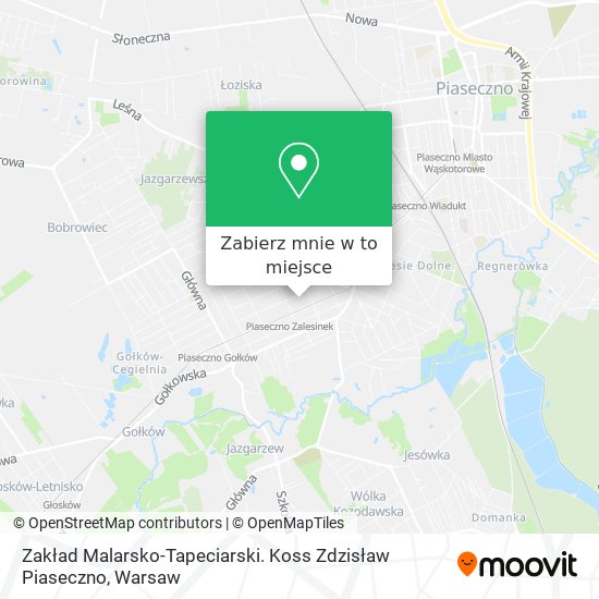 Mapa Zakład Malarsko-Tapeciarski. Koss Zdzisław Piaseczno