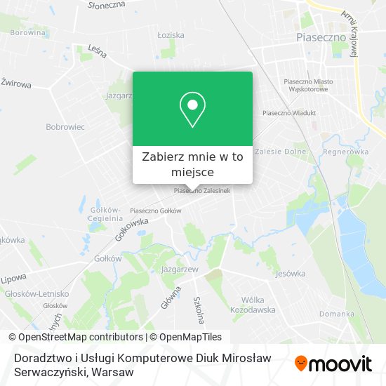 Mapa Doradztwo i Usługi Komputerowe Diuk Mirosław Serwaczyński