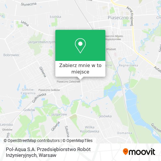 Mapa Pol-Aqua S.A. Przedsiębiorstwo Robót Inżynieryjnych