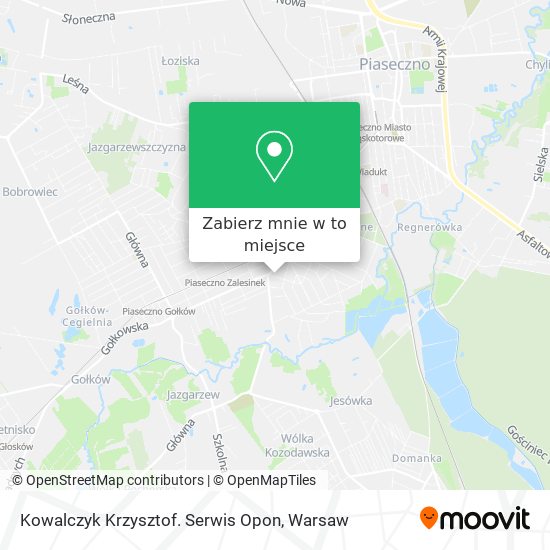 Mapa Kowalczyk Krzysztof. Serwis Opon