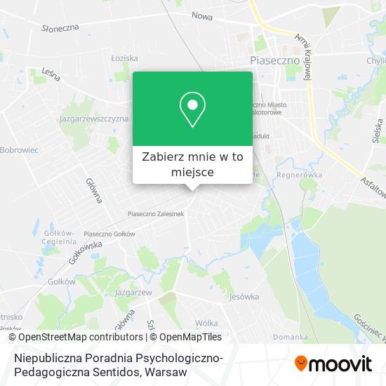 Mapa Niepubliczna Poradnia Psychologiczno-Pedagogiczna Sentidos