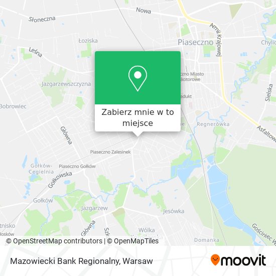 Mapa Mazowiecki Bank Regionalny