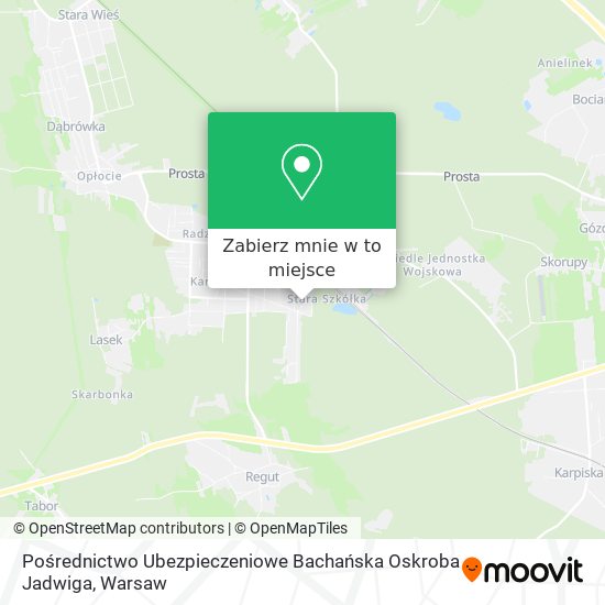 Mapa Pośrednictwo Ubezpieczeniowe Bachańska Oskroba Jadwiga