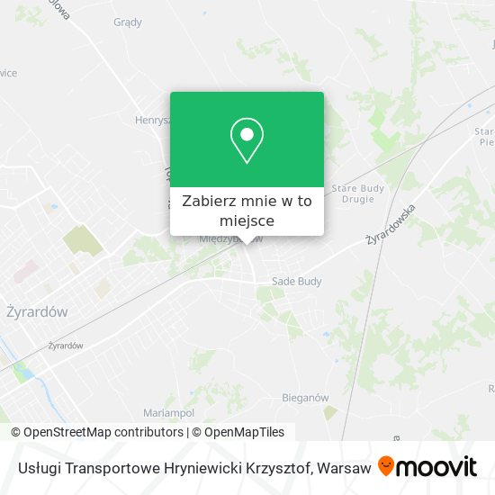 Mapa Usługi Transportowe Hryniewicki Krzysztof