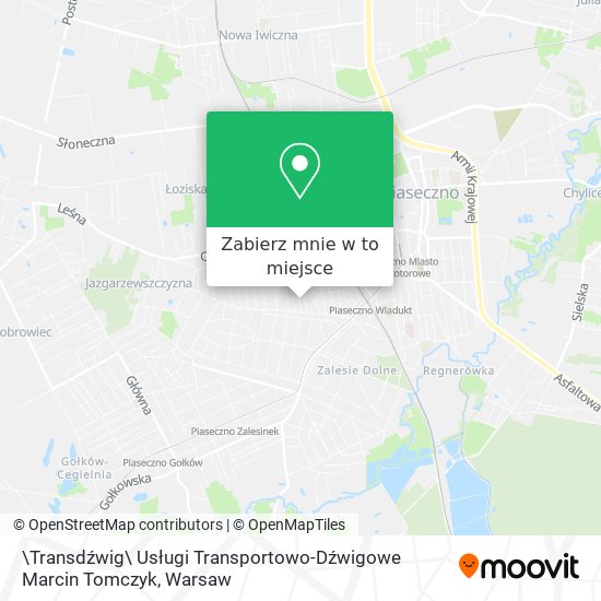 Mapa \Transdźwig\ Usługi Transportowo-Dźwigowe Marcin Tomczyk