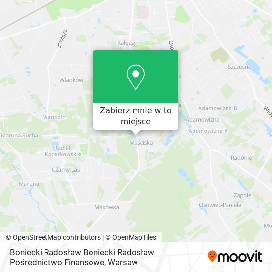 Mapa Boniecki Radosław Boniecki Radosław Pośrednictwo Finansowe