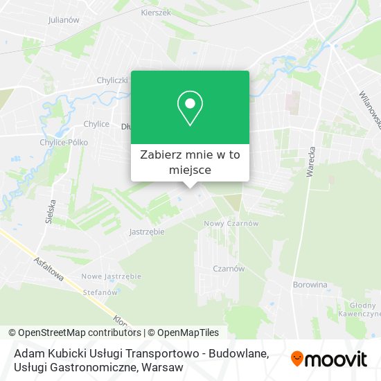 Mapa Adam Kubicki Usługi Transportowo - Budowlane, Usługi Gastronomiczne