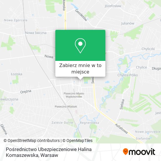 Mapa Pośrednictwo Ubezpieczeniowe Halina Komaszewska