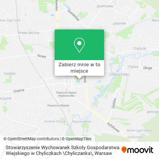 Mapa Stowarzyszenie Wychowanek Szkoły Gospodarstwa Wiejskiego w Chyliczkach \Chyliczanka\