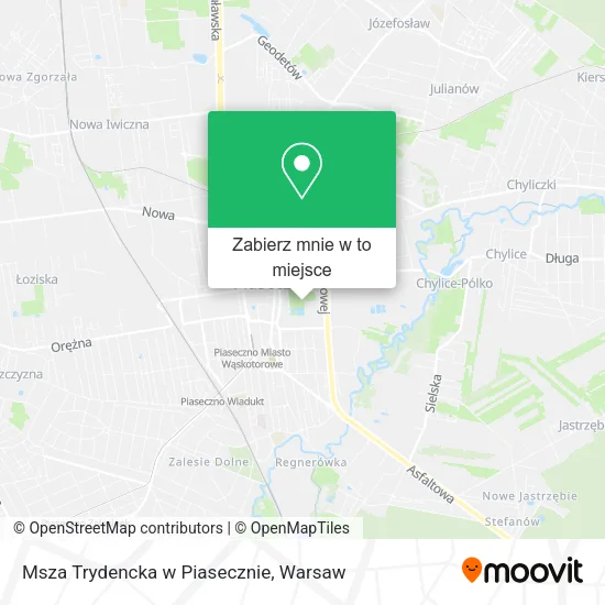 Mapa Msza Trydencka w Piasecznie