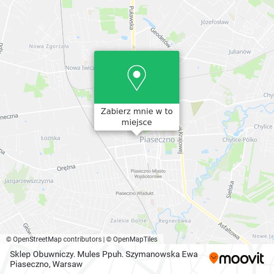 Mapa Sklep Obuwniczy. Mules Ppuh. Szymanowska Ewa Piaseczno