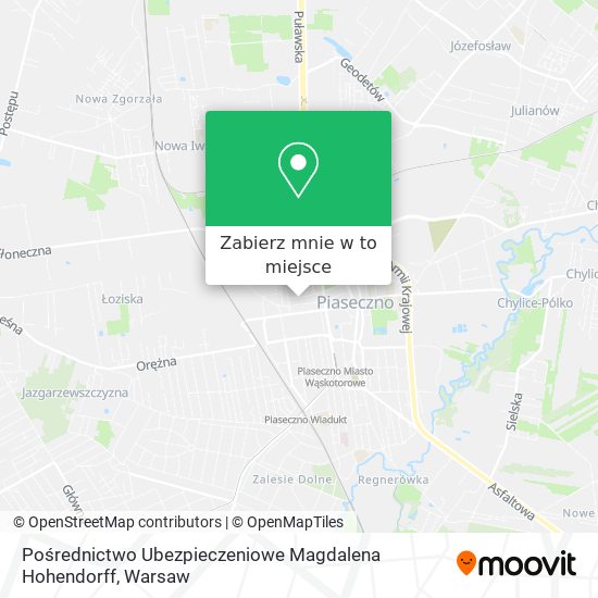 Mapa Pośrednictwo Ubezpieczeniowe Magdalena Hohendorff