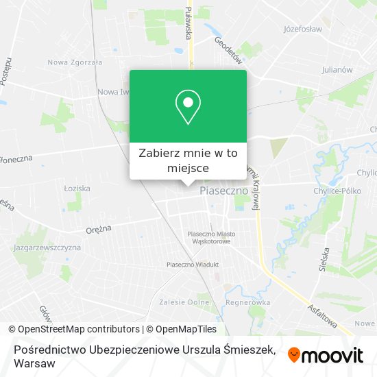 Mapa Pośrednictwo Ubezpieczeniowe Urszula Śmieszek