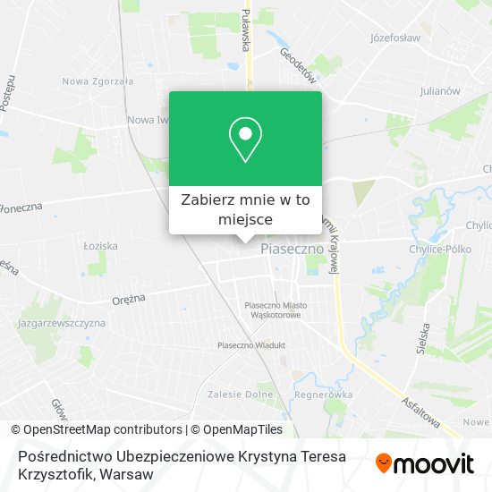 Mapa Pośrednictwo Ubezpieczeniowe Krystyna Teresa Krzysztofik