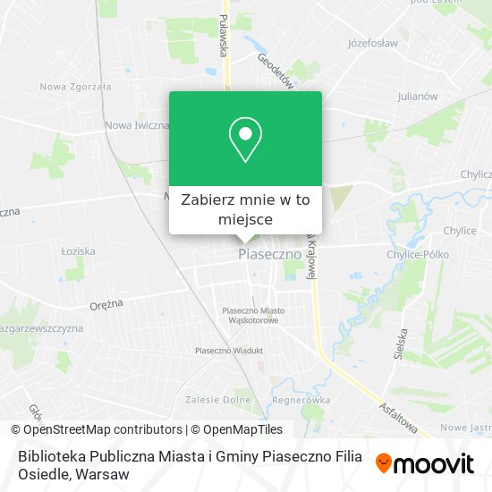 Mapa Biblioteka Publiczna Miasta i Gminy Piaseczno Filia Osiedle