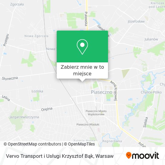 Mapa Vervo Transport i Usługi Krzysztof Bąk