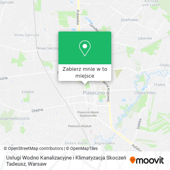 Mapa Usługi Wodno Kanalizacyjne i Klimatyzacja Skoczeń Tadeusz