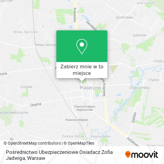 Mapa Pośrednictwo Ubezpieczeniowe Osiadacz Zofia Jadwiga