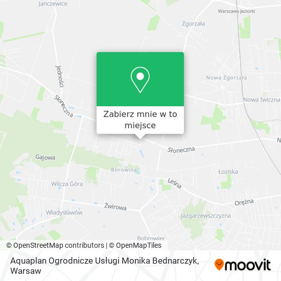 Mapa Aquaplan Ogrodnicze Usługi Monika Bednarczyk