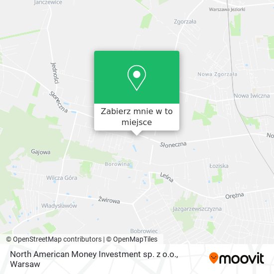 Mapa North American Money Investment sp. z o.o.