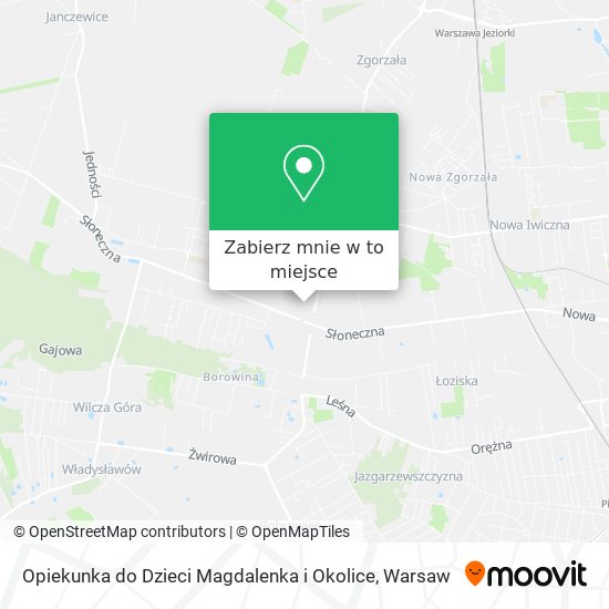 Mapa Opiekunka do Dzieci Magdalenka i Okolice