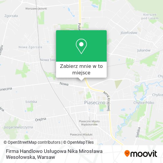 Mapa Firma Handlowo Usługowa Nika Mirosława Wesołowska