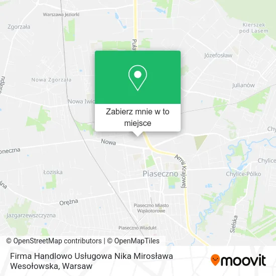 Mapa Firma Handlowo Usługowa Nika Mirosława Wesołowska