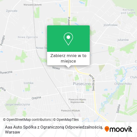 Mapa Aaa Auto Spółka z Ograniczoną Odpowiedzalnością