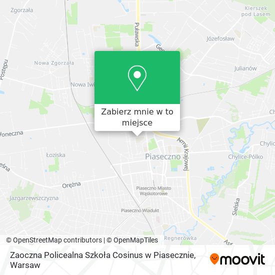 Mapa Zaoczna Policealna Szkoła Cosinus w Piasecznie