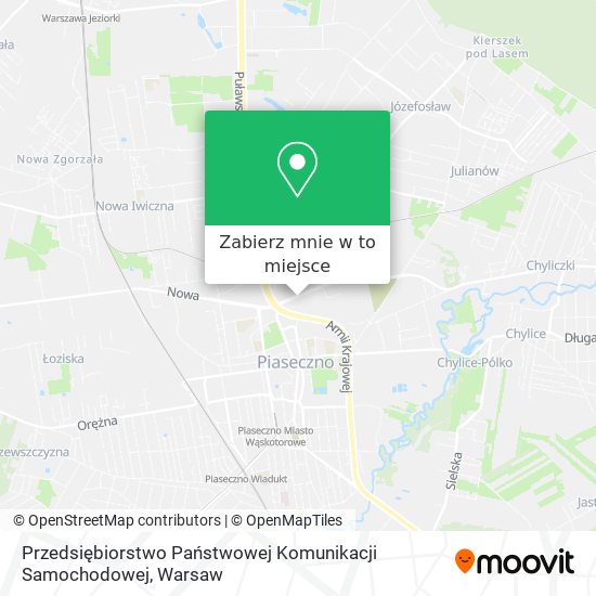 Mapa Przedsiębiorstwo Państwowej Komunikacji Samochodowej