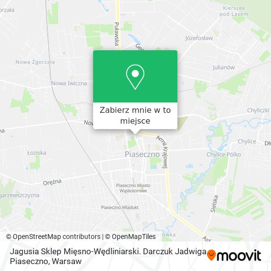 Mapa Jagusia Sklep Mięsno-Wędliniarski. Darczuk Jadwiga Piaseczno