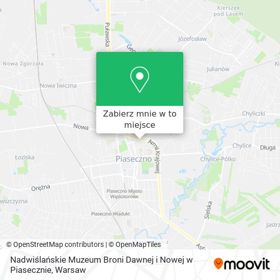 Mapa Nadwiślańskie Muzeum Broni Dawnej i Nowej w Piasecznie