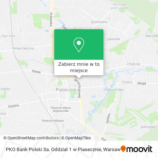 Mapa PKO Bank Polski Sa. Oddział 1 w Piasecznie