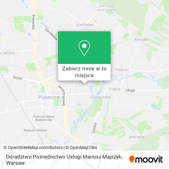 Mapa Doradztwo Pośrednictwo Usługi Mariusz Majszyk