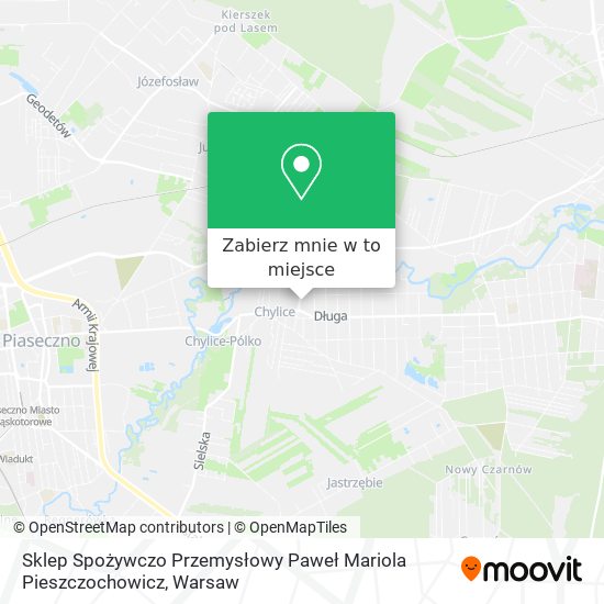 Mapa Sklep Spożywczo Przemysłowy Paweł Mariola Pieszczochowicz