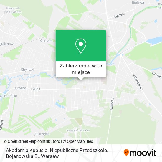 Mapa Akademia Kubusia. Niepubliczne Przedszkole. Bojanowska B.