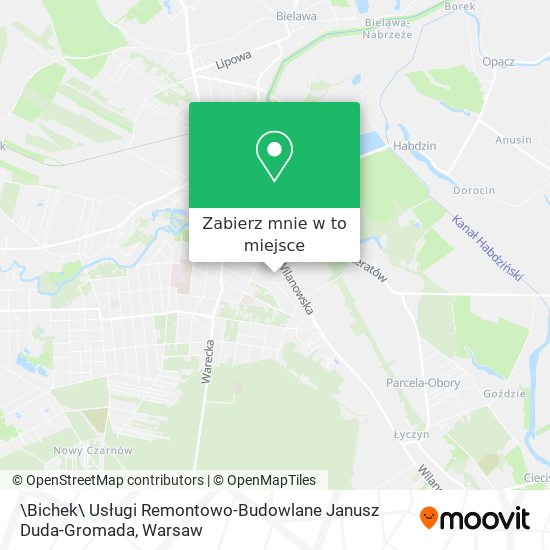 Mapa \Bichek\ Usługi Remontowo-Budowlane Janusz Duda-Gromada