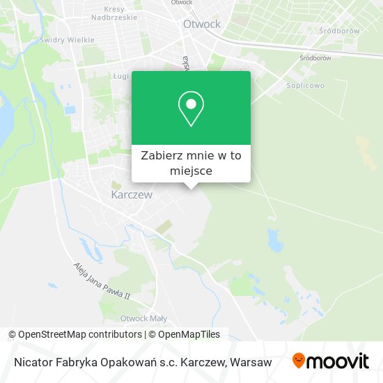 Mapa Nicator Fabryka Opakowań s.c. Karczew