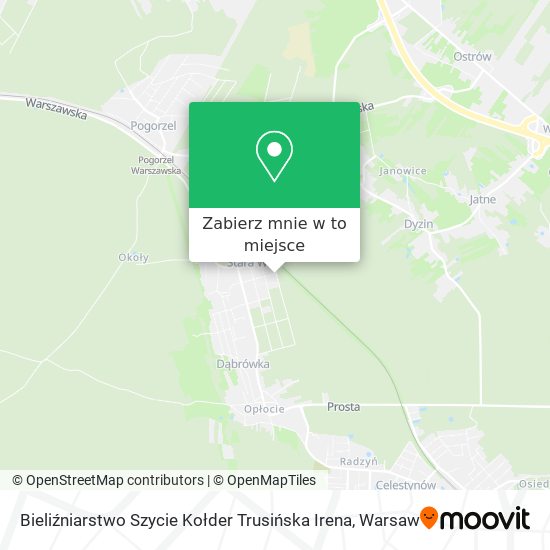 Mapa Bieliźniarstwo Szycie Kołder Trusińska Irena