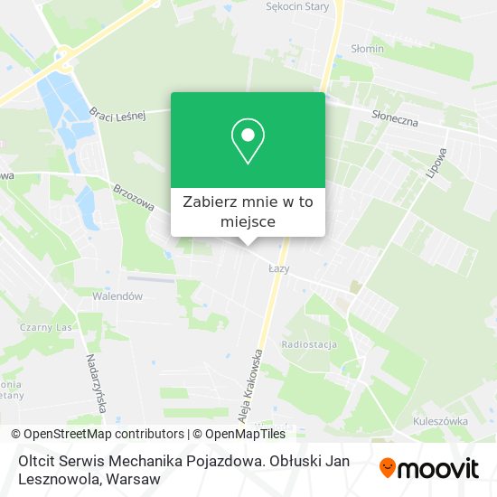 Mapa Oltcit Serwis Mechanika Pojazdowa. Obłuski Jan Lesznowola