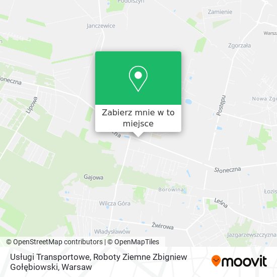 Mapa Usługi Transportowe, Roboty Ziemne Zbigniew Gołębiowski